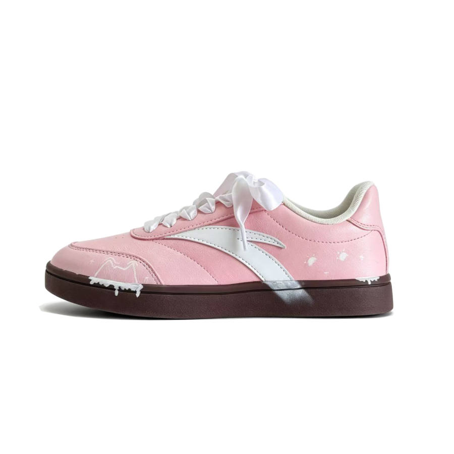 ANTA Active Casual Shoes Women's Low Top Pink White Brown Contrast