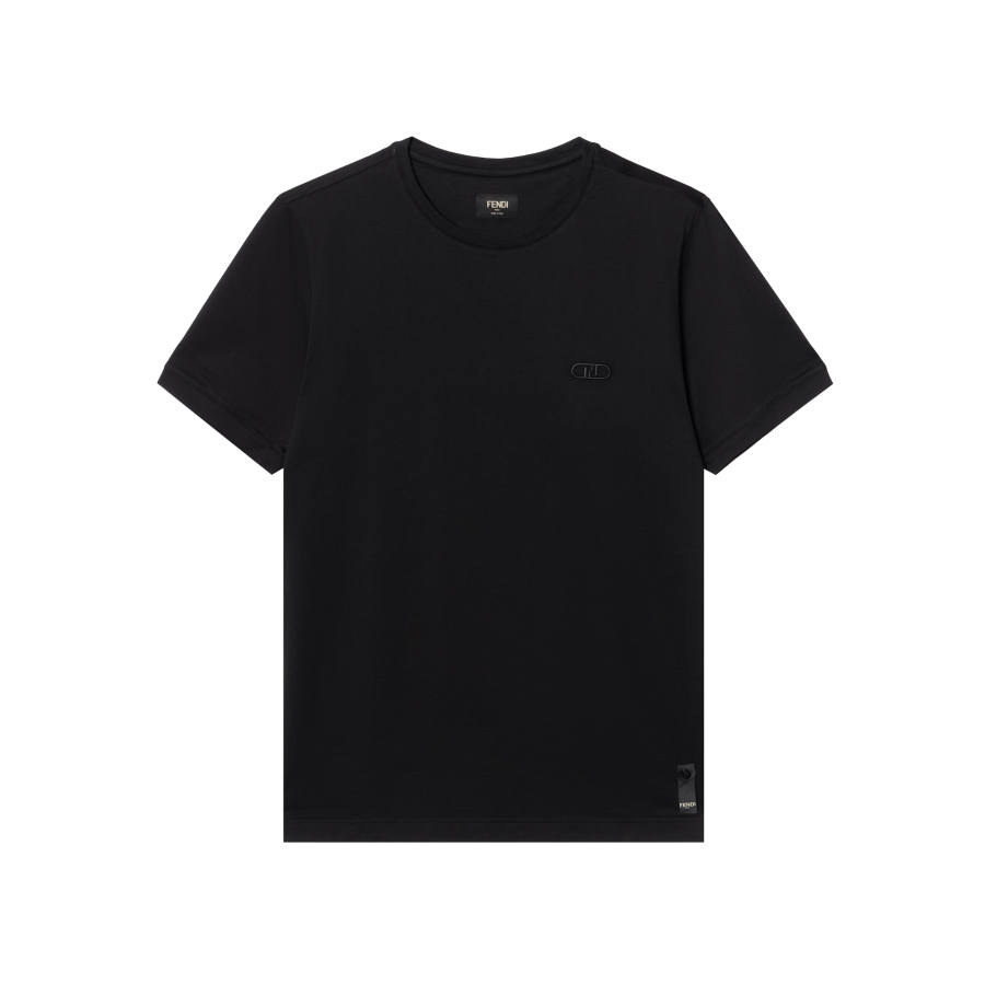 FENDI O'Lock Embroidered Crewneck T Shirt