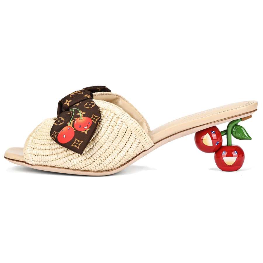 LOUIS VUITTON x Takashi Murakami Slide Slippers Women's Beige
