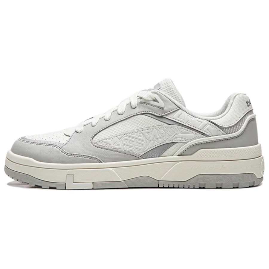 Li-Ning Li Ning Wave LITE Cushioning Abrasion Resistant Low top Skateboard Shoes Women's White Gray