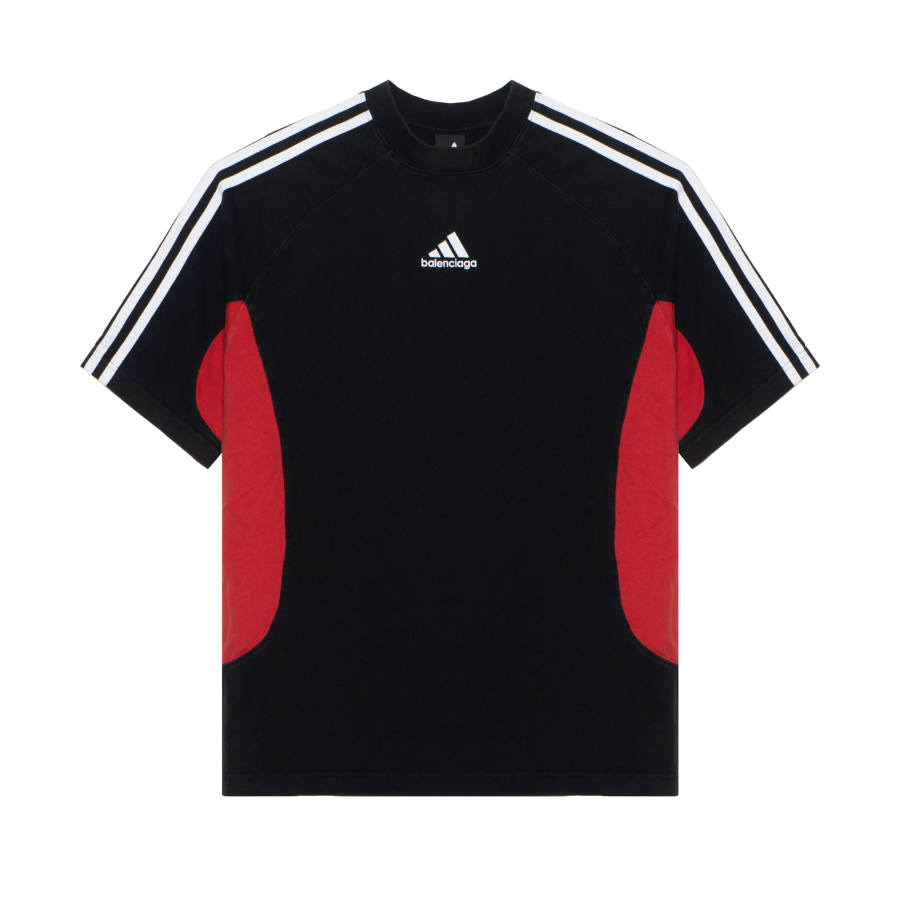 Balenciaga X Adidas T Shirts Men's Black Crew Neck Moderate Straight Fit