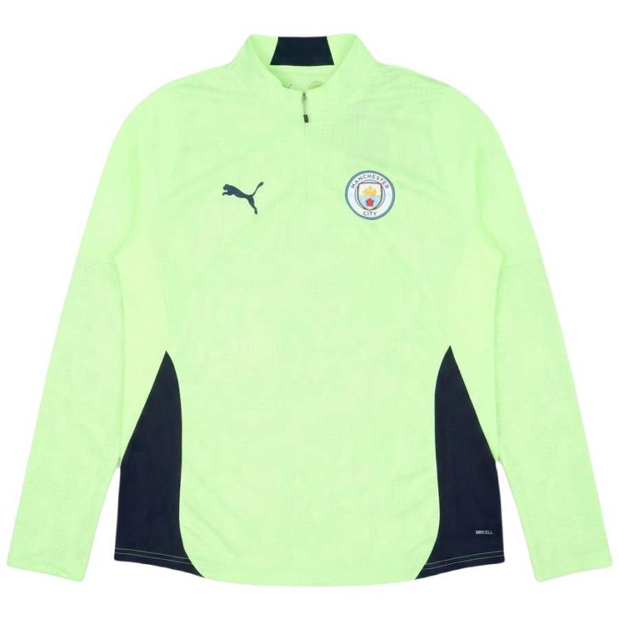 PUMA Manchester City T Shirts Unisex Bright Green Stand Collar