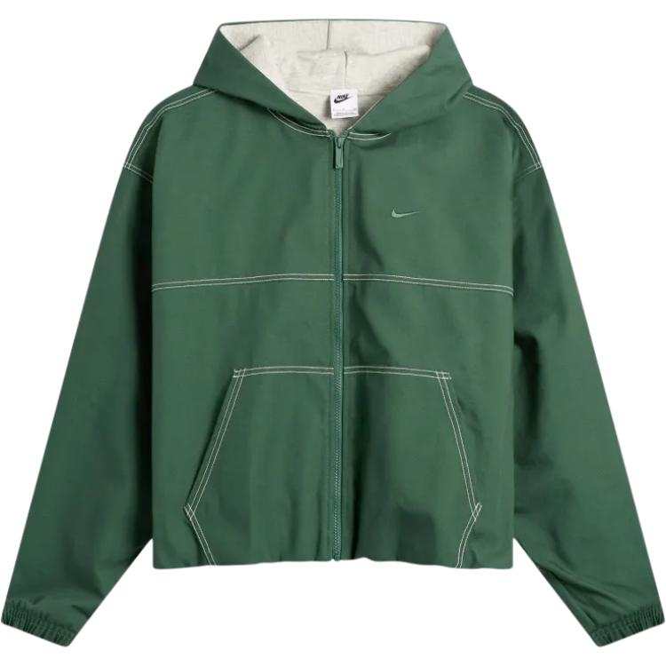 Nike Nike Sportswear Jackets Women's Green Hooded Non Detachable Moderate Straight Fit