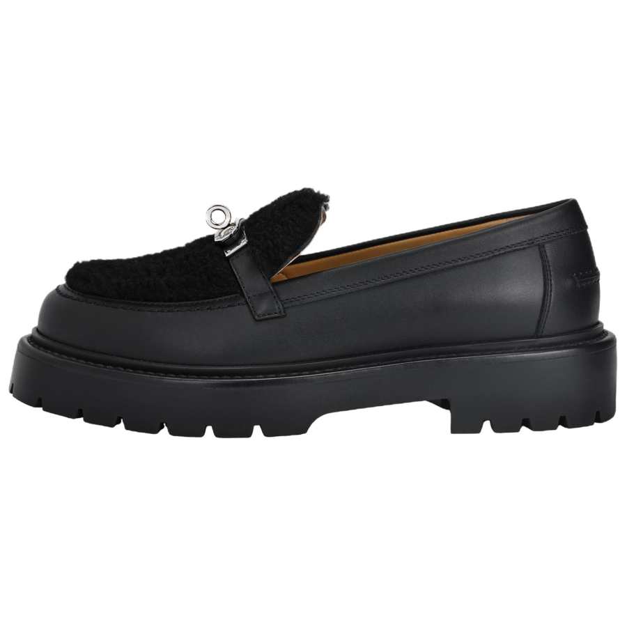 HERMES HERMES Icone Loafers Women's Black