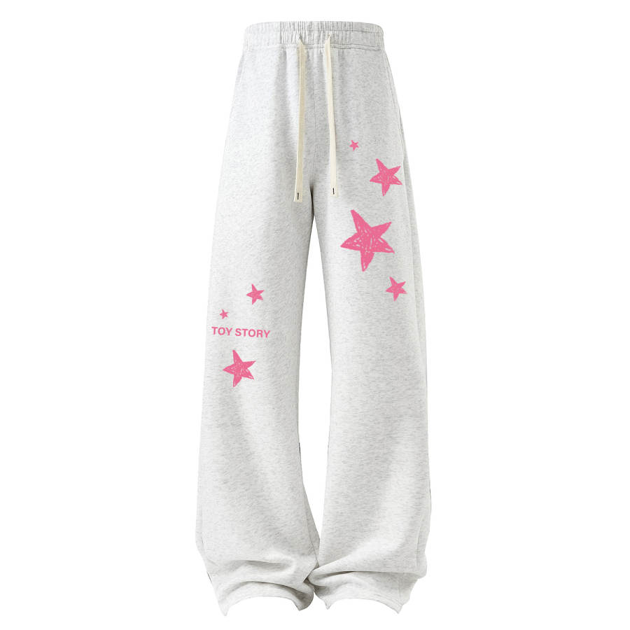 Disney Knitted Sweatpants Unisex Thin Straight Fit Pants