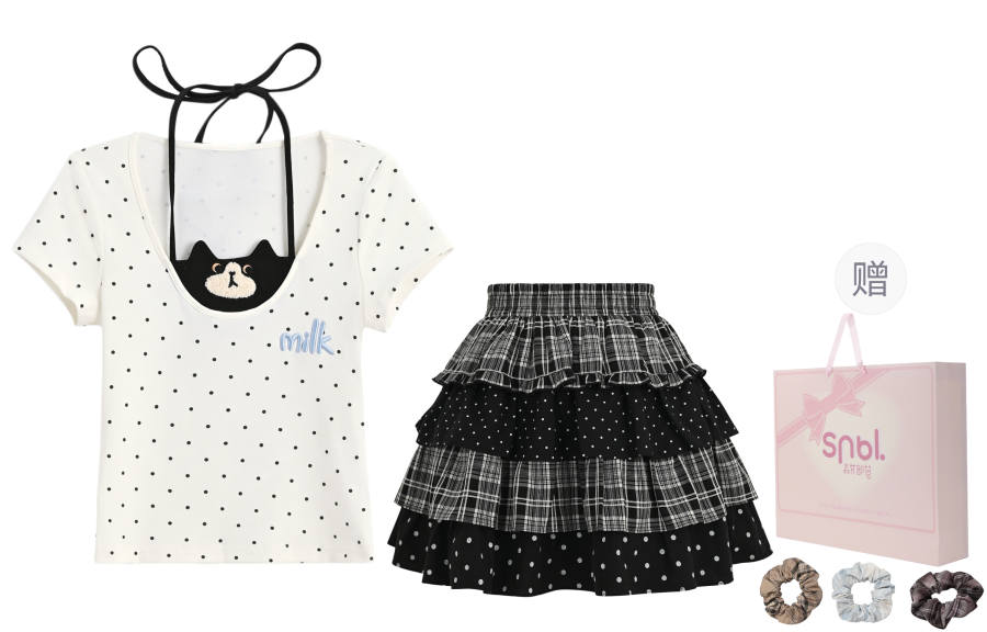 SNBL Two Piece Skirt Sets Women's Moderate Short Skirt