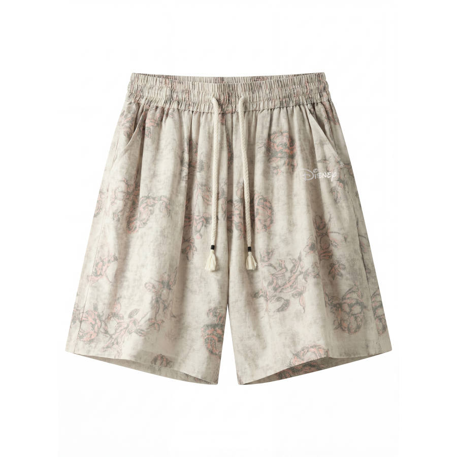 Disney Casual Shorts Unisex Apricot Thin Wide Leg Pants