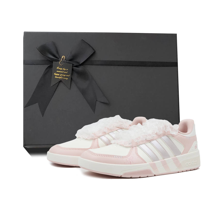 Adidas Adidas COURTBEAT Skateboard Shoes Unisex Low Top White, Pink