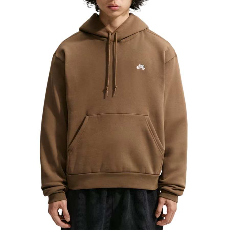Nike Nike SB Sweatshirts Unisex Moss Brown/White Hooded Non Detachable Moderate