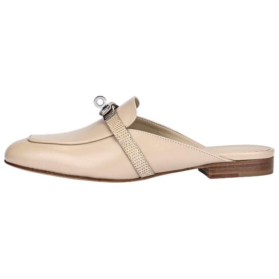 HERMES Oz Closed Toe Slippers Women's Saraz Beige
