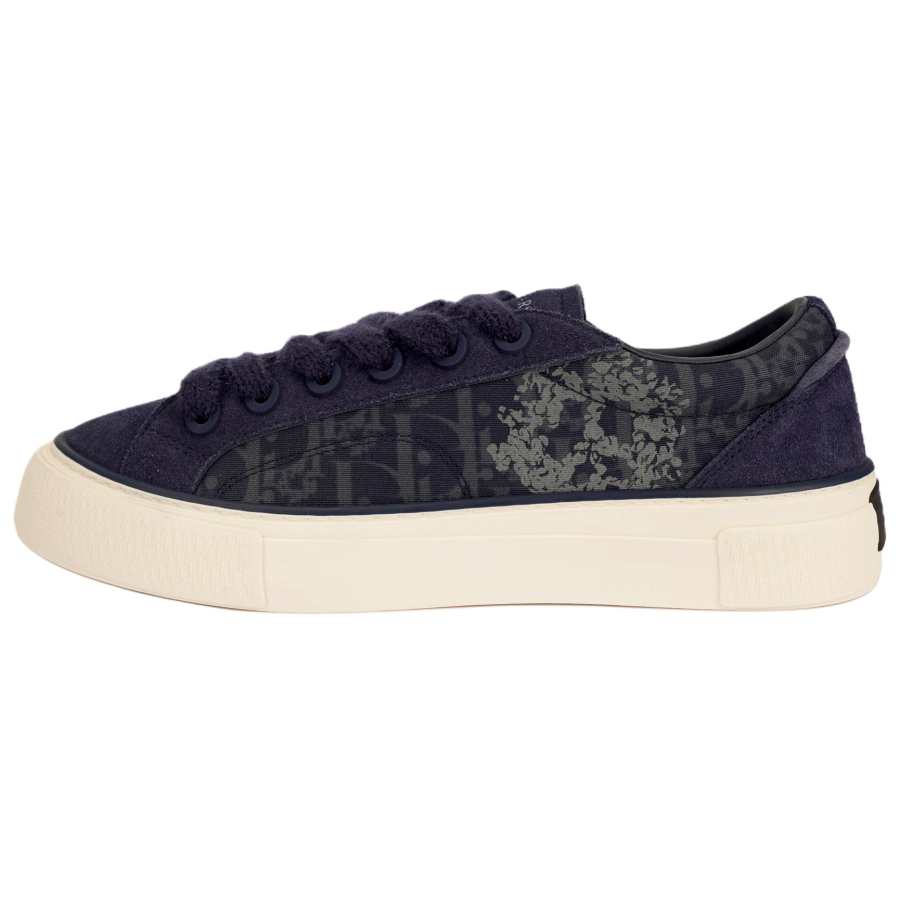 DIOR x Denim Tears B33 Platform Shoes Denim Low top Skateboard Shoes Men's Marine Blue
