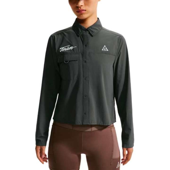 Nike Nike ACG Shirts Women's Dark Smoke Gray/White Lapel Moderate Other