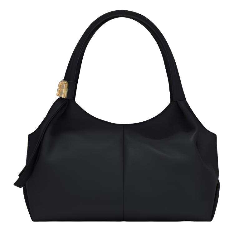 Furla Cow Leather Shoulder Bag Medium Women's Black