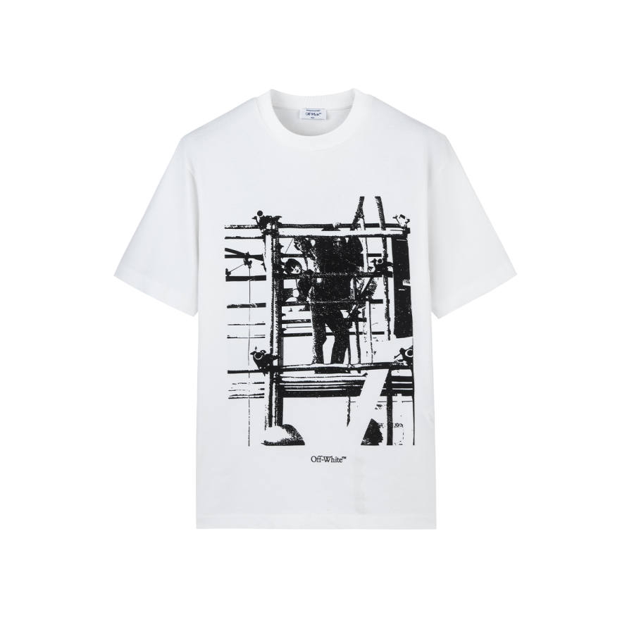 OFF-WHITE OFF WHITE T Shirts Unisex White Crew Neck Moderate Heavyweight