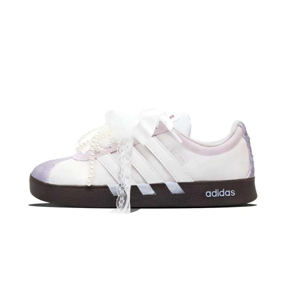 Adidas Adidas VL COURT 2.0 Skateboard Shoes Women's Low Top Beige/Purple