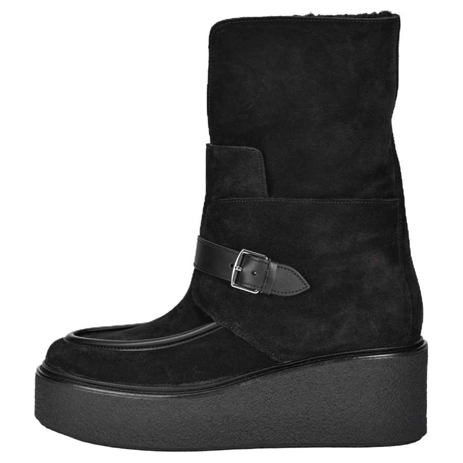 HERMES HERMES Ankle Boot Cow Leather Ankle Boots 6.5cm Women's Black