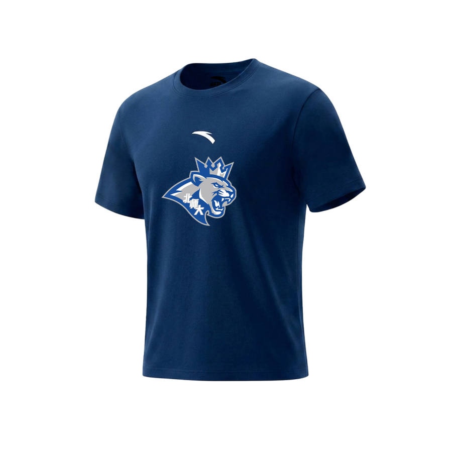 ANTA T Shirts Unisex Blue White Crew Neck Moderate