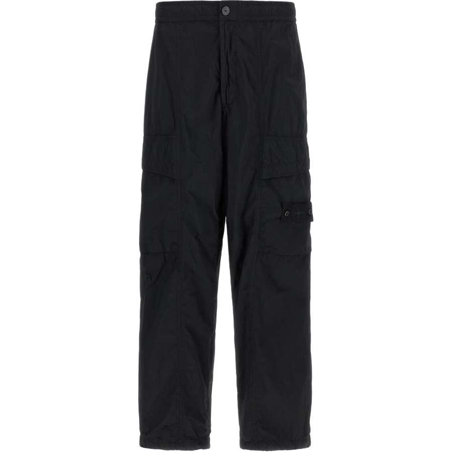 STONE ISLAND Cargo Pants Men's Black Moderate Straight Fit Pants
