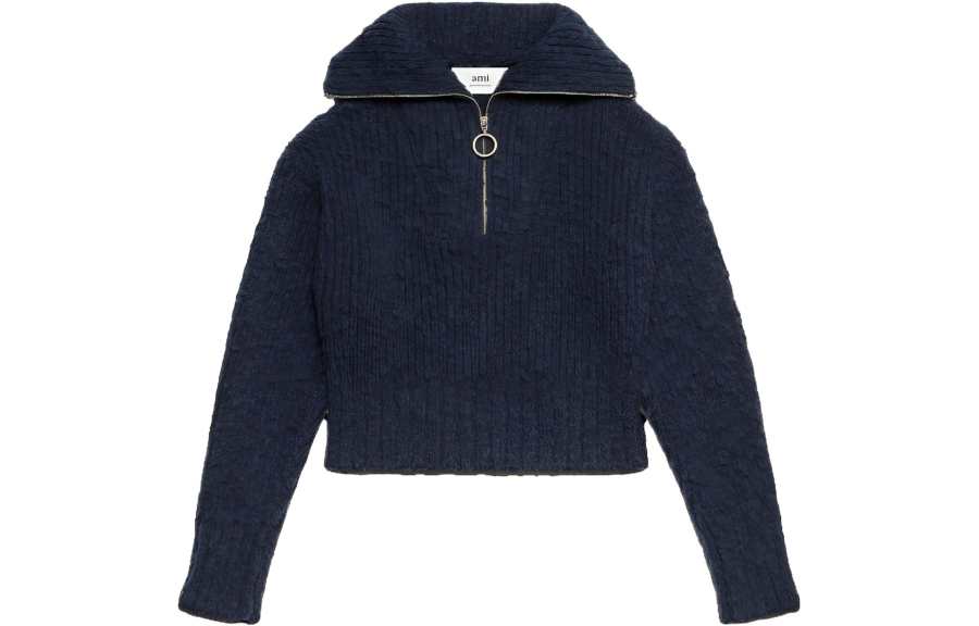AMIPARIS AMIPARIS Half-Zipped Knitted Jumper