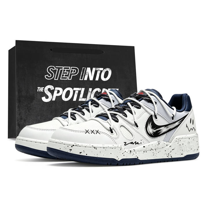 Nike Nike Full Force Skateboard Shoes Men's Low Top Black/White/Blue