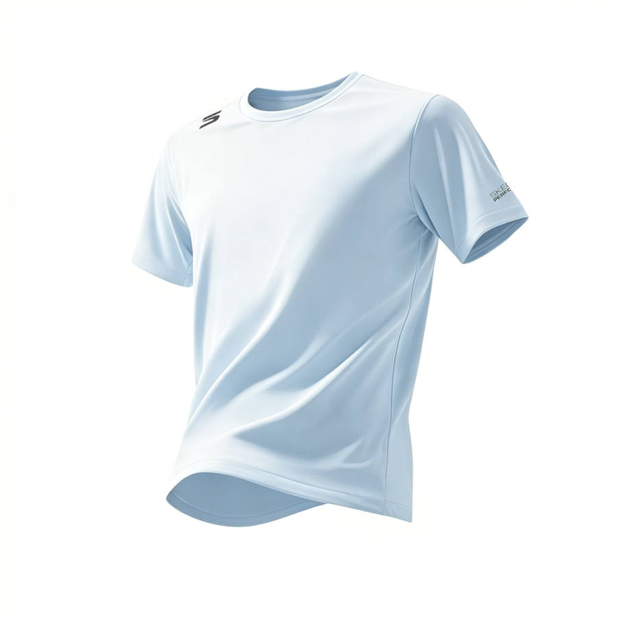 Skechers T Shirts Unisex Xenon Gas Blue Crew Neck Moderate