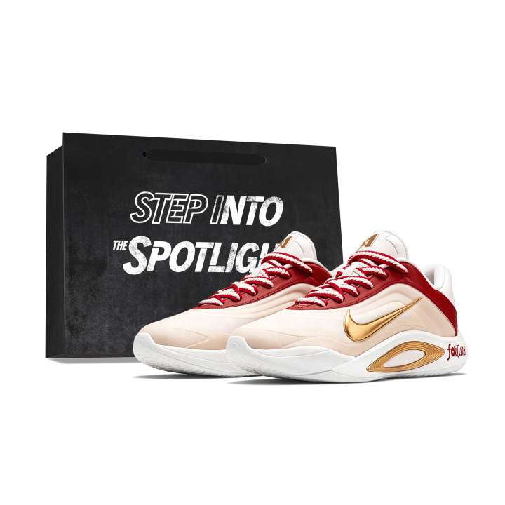 Nike Nike A'One Basketball Shoes Unisex Low Top Red, Gold