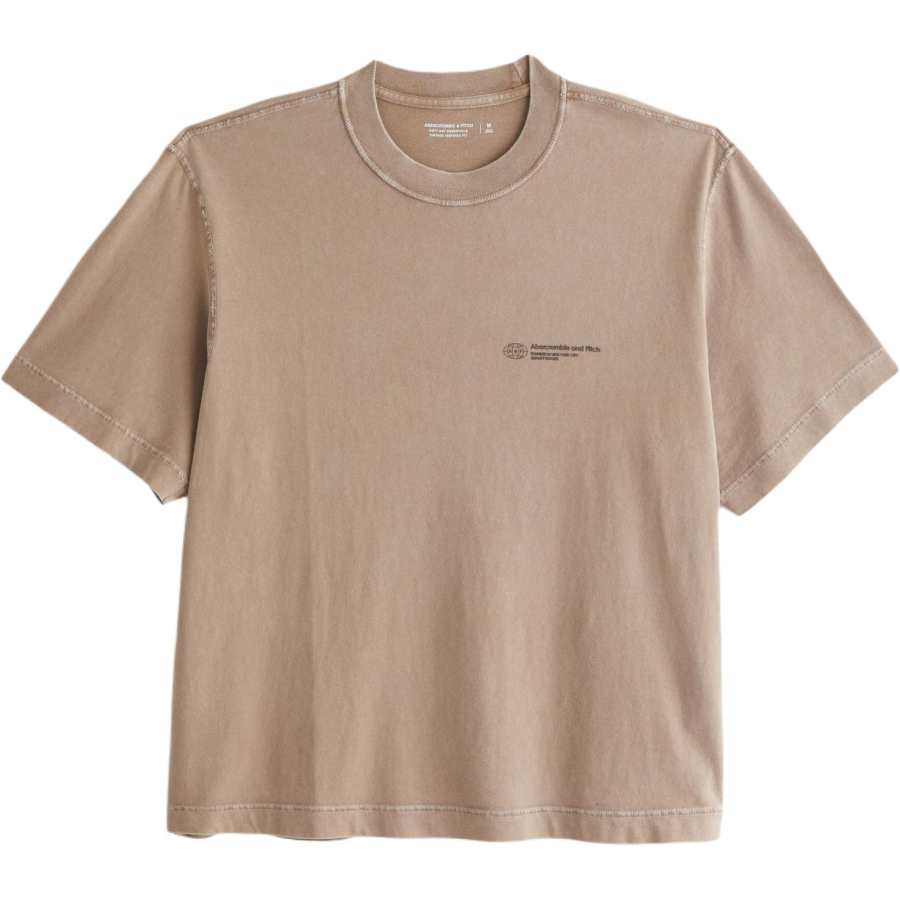 Abercrombie&Fitch T Shirts Men's Brown Crew Neck Moderate