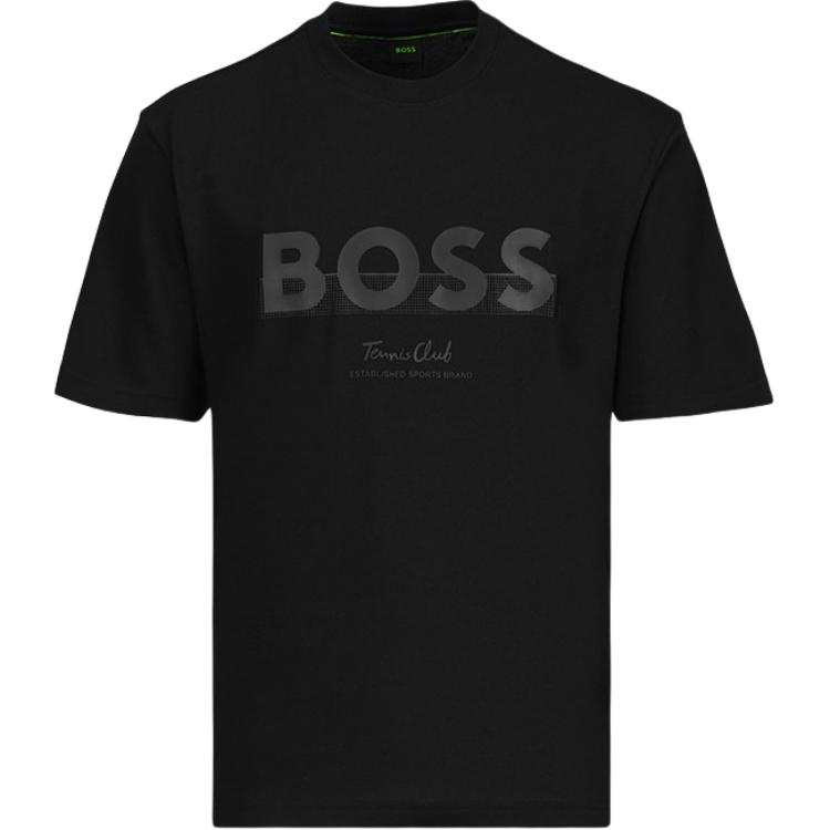 HUGO BOSS T Shirts Men's Black Crew Neck Moderate Straight Fit