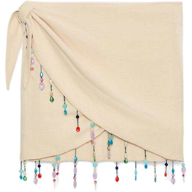 ZARA Casual Long Skirts Women's White Moderate Long Skirt