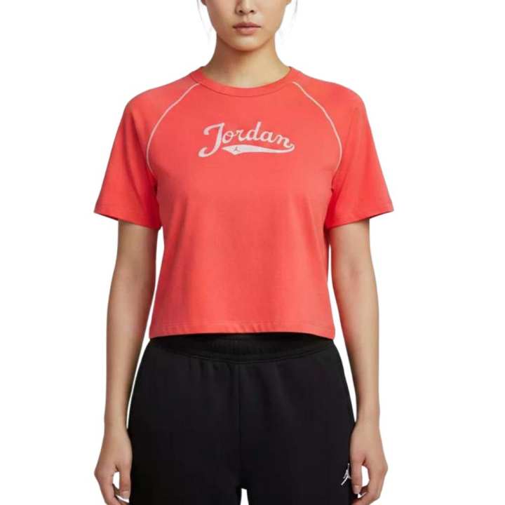 Jordan Jordan T Shirts Women's Red/Black Crew Neck