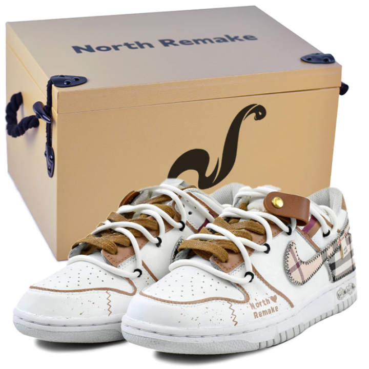 Nike Nike Dunk Skateboard Shoes Unisex Low Top White, Brown