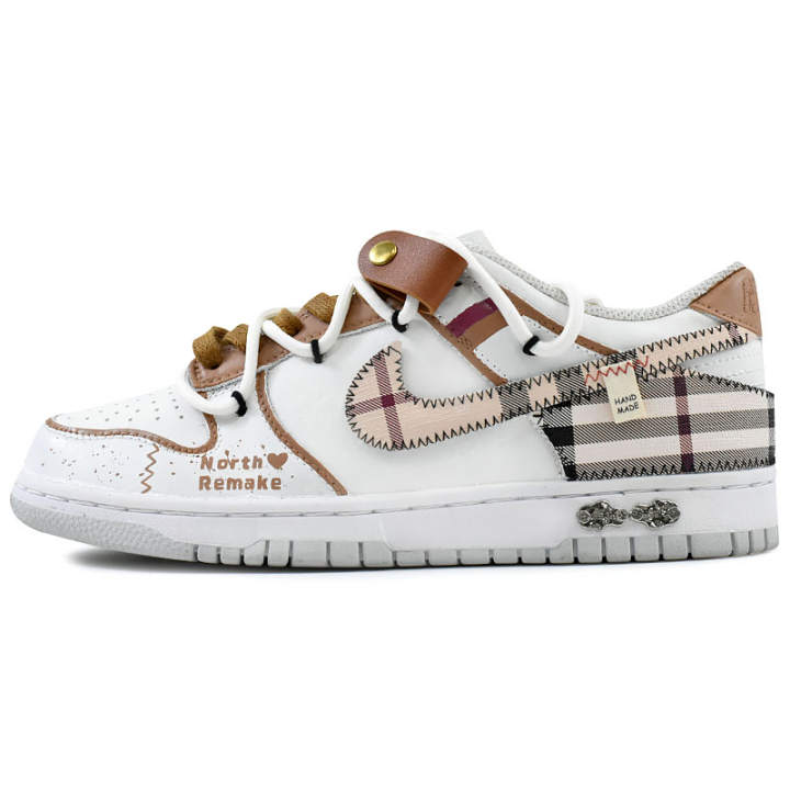 Nike Nike Dunk Skateboard Shoes Unisex Low Top White, Brown