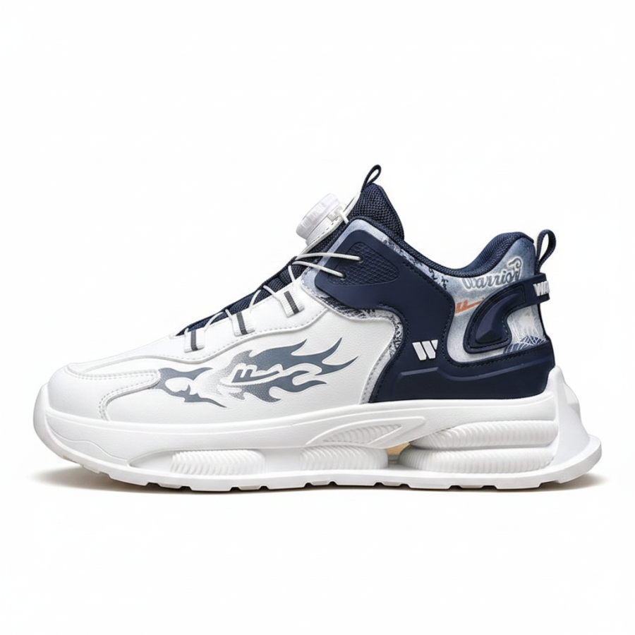WARRIOR WARRIOR Chunky Sneakers Men's Mid Top White & Blue