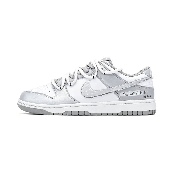 Nike Nike Dunk Skateboard Shoes Men's Low Top White, Beige, Silver