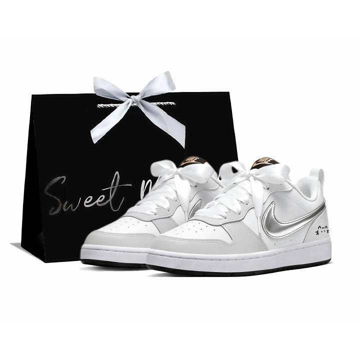 Nike Nike Court Borough Skateboard Shoes Women's Low Top White/Gray/Silver
