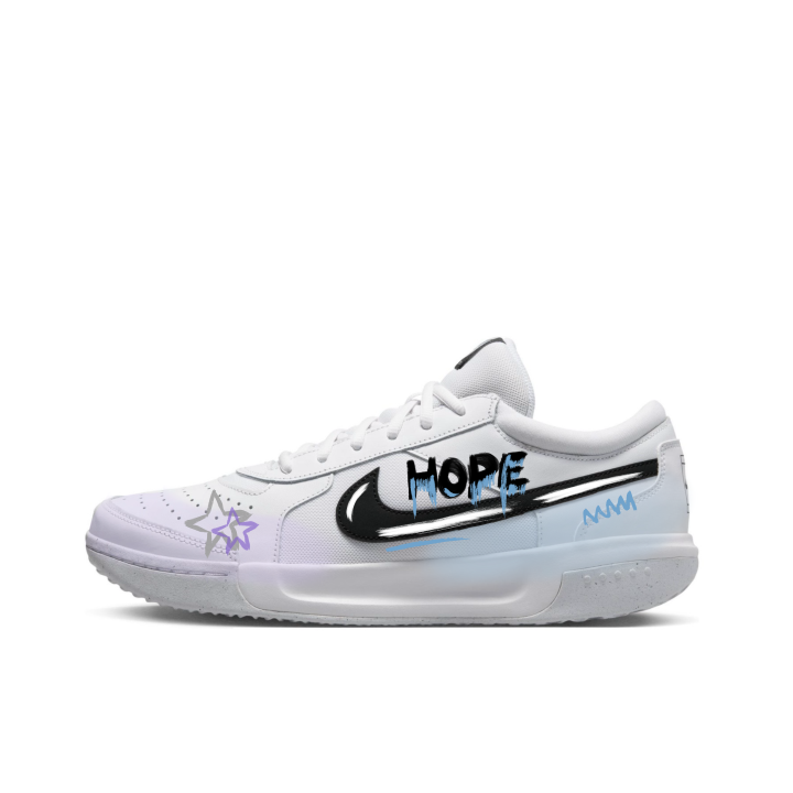Nike Nike Court Lite 3 Tennis Shoes Men's Low Top White Black Blue Purple Gradient Graffiti Colorway