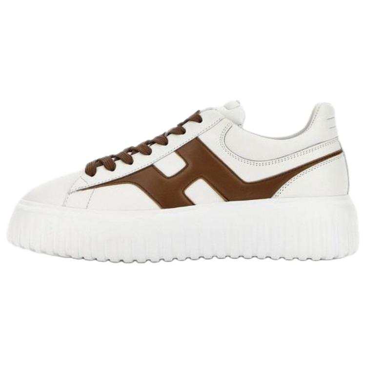 HOGAN H Stripes Skateboard Shoes Men's Low Top Dark Brown Standard Color
