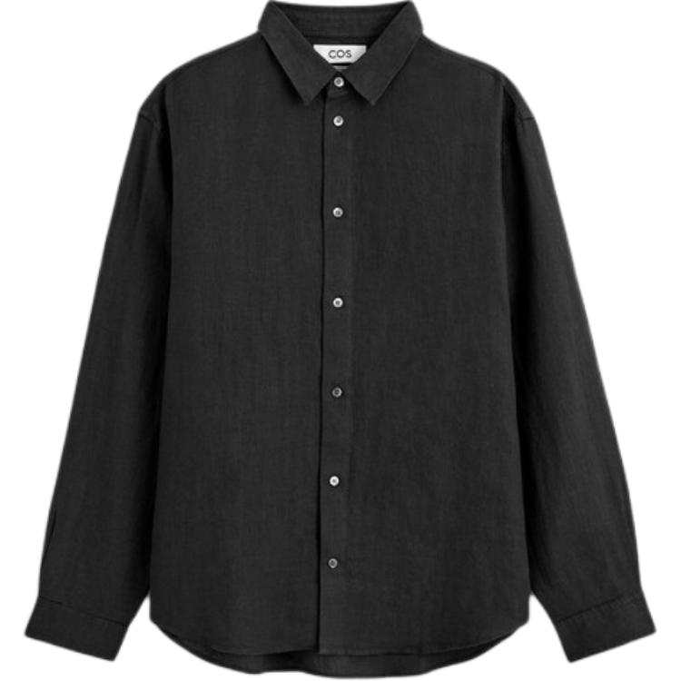 COS Shirts Men's Black Lapel Moderate Straight Fit