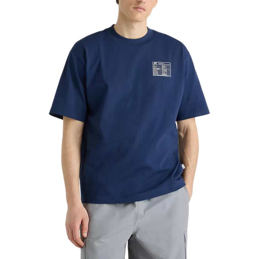New Balance New Balance T Shirts Men's Marine Blue Crew Neck Moderate