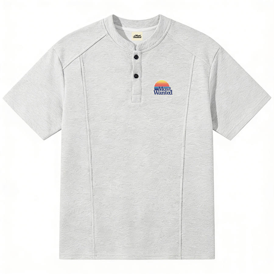 MostwantedLab T Shirts Unisex Henry Collar Moderate Straight Fit