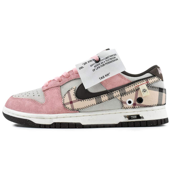 Nike Nike Dunk Skateboard Shoes Women's Low Top White, Brown, Pink