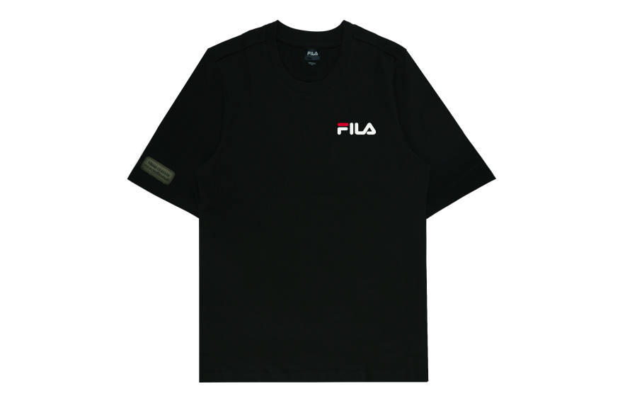 FILA T Shirts Unisex Black Crew Neck Moderate
