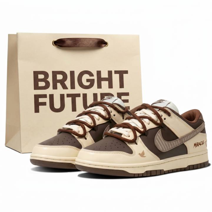 Nike Nike Dunk Skateboard Shoes Unisex Low Top Brown Beige Multicolor