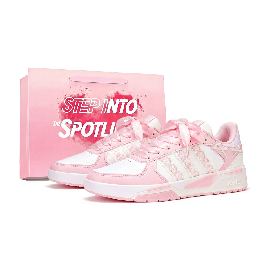 Adidas Adidas COURTBEAT Skateboard Shoes Unisex Low Top White, Pink