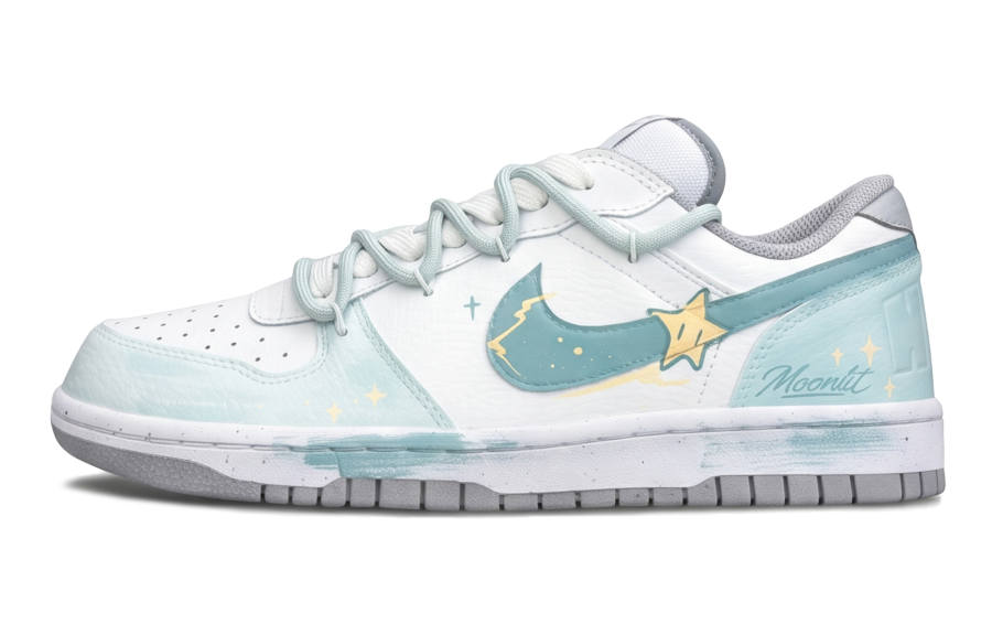 Nike Nike Big Skateboard Shoes Unisex Low Top Cyan/Yellow/White
