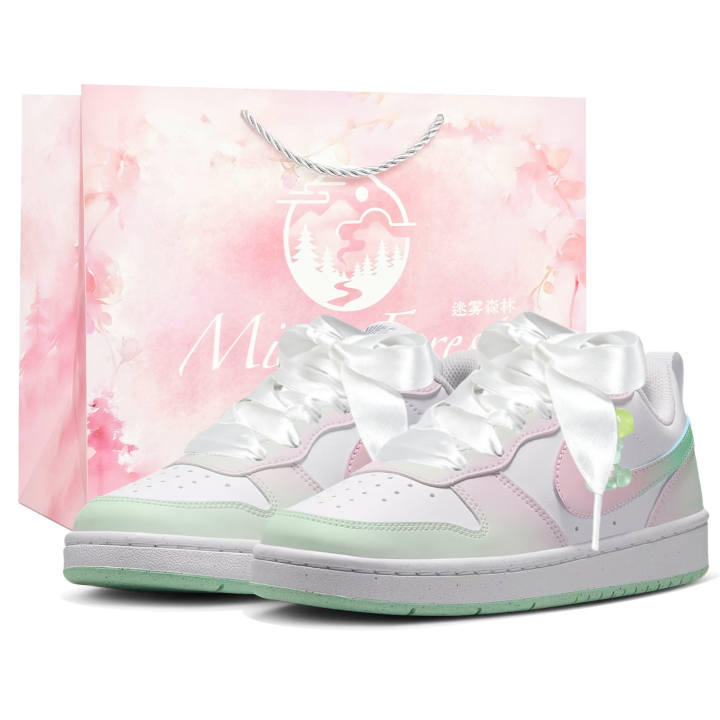 Nike Nike Court Borough Skateboard Shoes Women's Low Top Pink Green