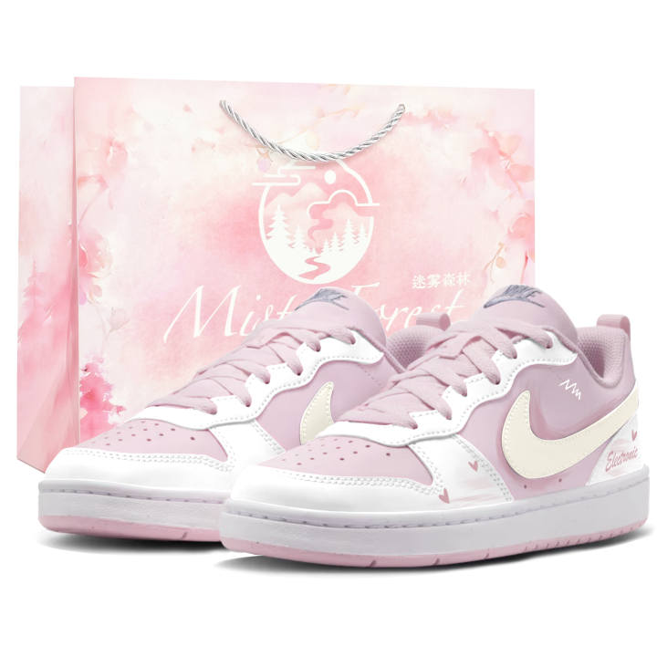 Nike Nike Court Borough Skateboard Shoes Women's Low Top Pink White