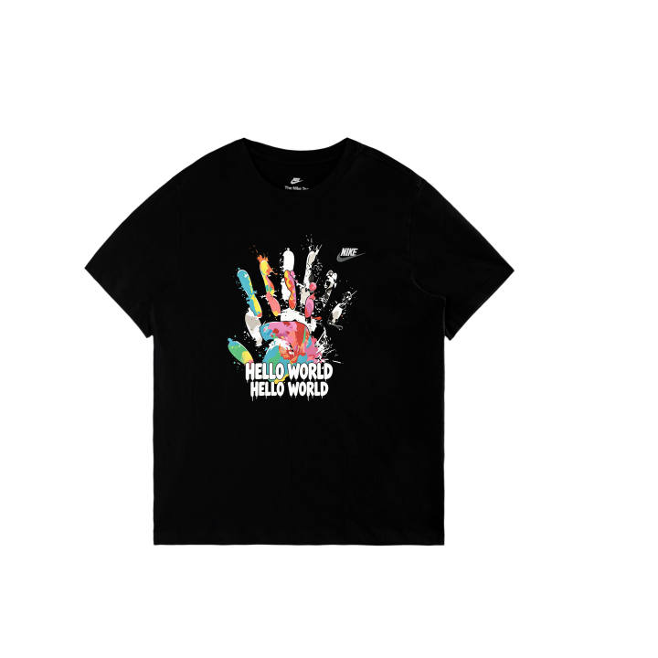 Nike Nike Sportswear T Shirts Men's Black/White/Dark Gray Crew Neck Moderate