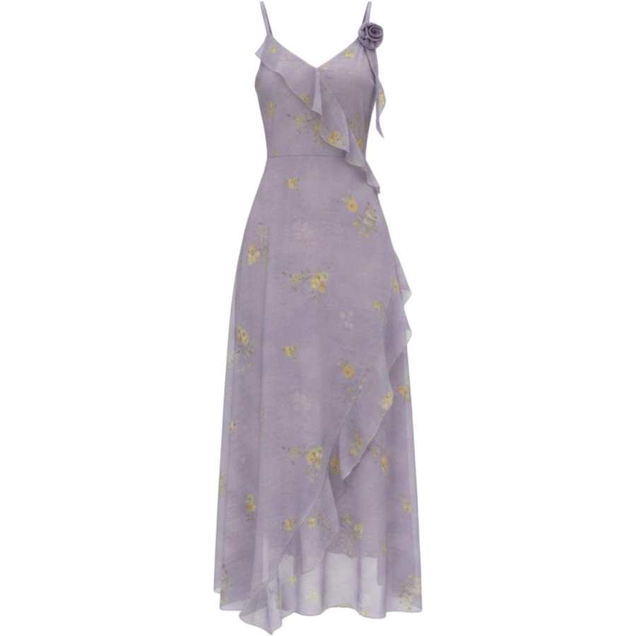 CHARM GLOW Slip Dresses Women's Purple Moderate Long Skirt A Line Skirt
