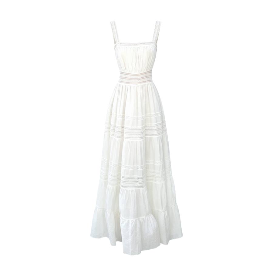 TUSHIFEI Slip Dresses Women's White Thin Long Skirt A Line Skirt